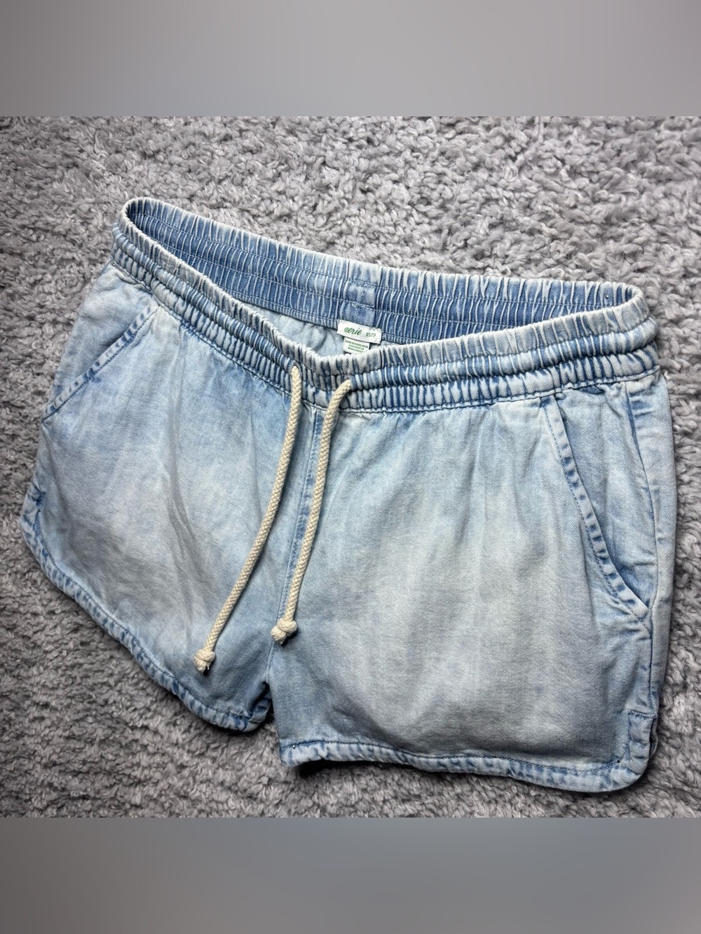 AERIE Shorts Womens Extra Small Pull On Loungewear Minimalist Everyday Denim